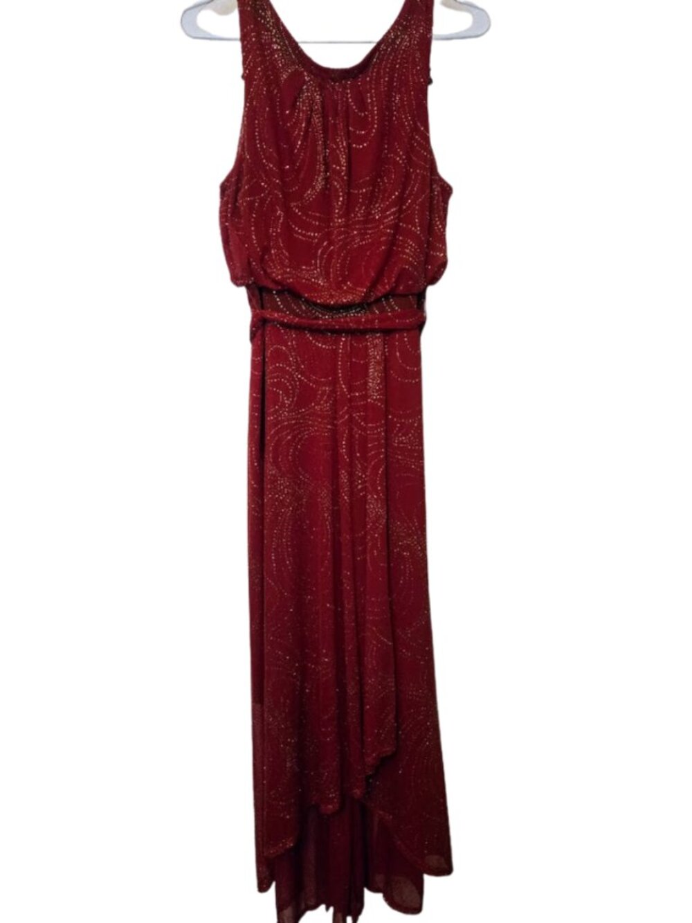 Gorgeous dark red drapey sparkly gown Size 10